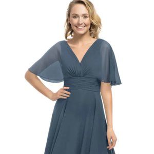 AZAZIE Pamela Neptune Blue Bridesmaid Dress